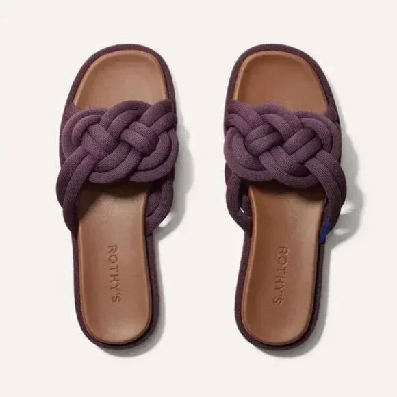 Rothy's Women's The Summer Sandals Purple Blackberry Braided Knot Size 6.5 NWT - Picture 7 of 8